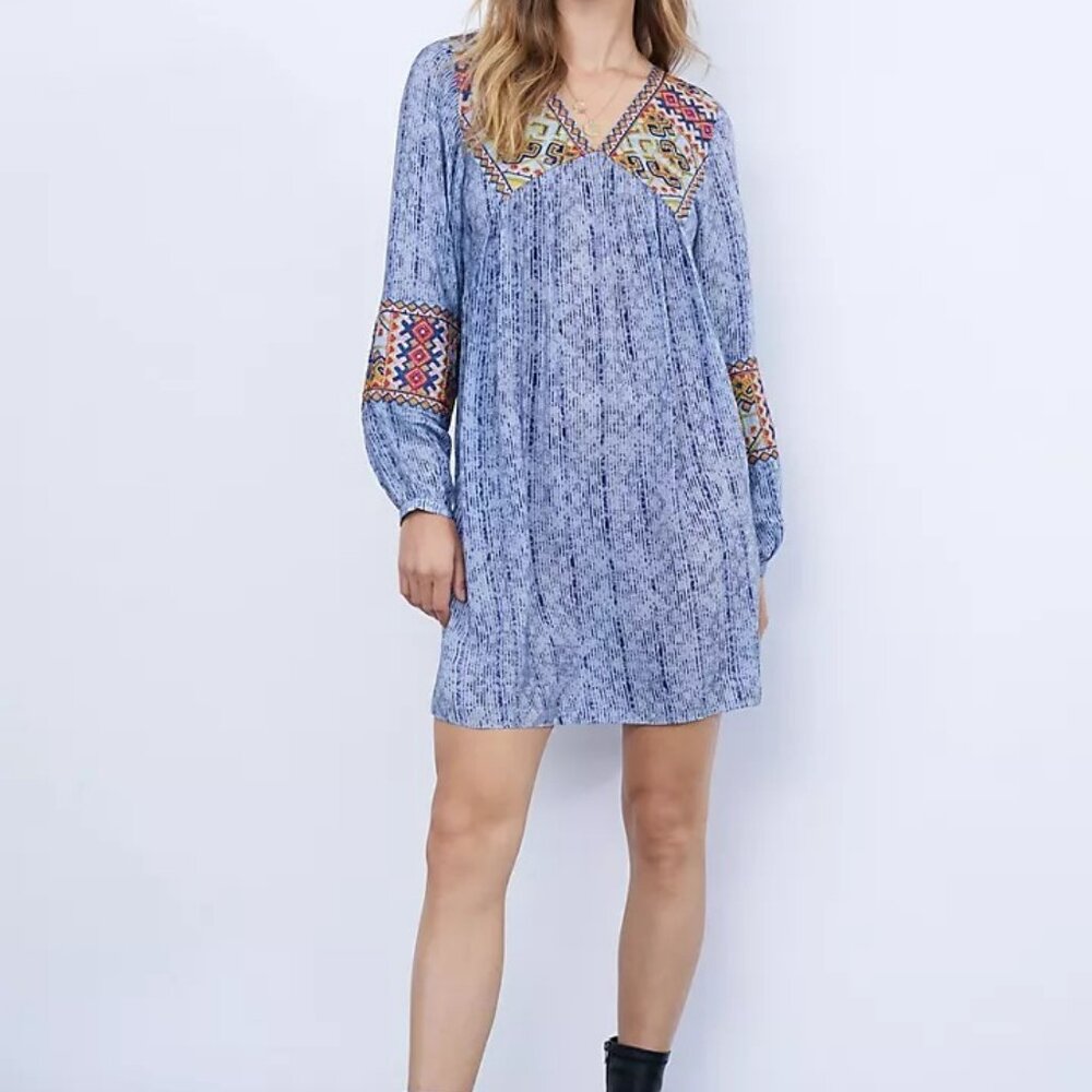 RETRO Style LINNE EMBROIDERED TUNIC DRESS
